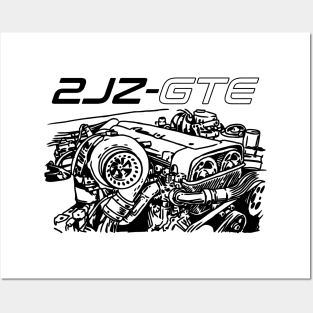 2JZ GTE Supra Engine Posters and Art